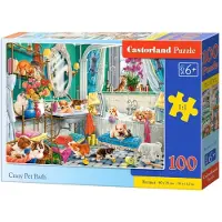 Castorland Puzzle Bláznivá koupel domácích mazlíč ků 100 dílků