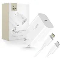 Tech-Protect Nc20W 1-Port Netzwerk-Ladegerät Pd20W + Lightning-Kabel Weiss