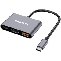 Canyon DS-4, USB Typ-C, HDMI, USB 3.2 Gen 2 (3.1 Gen 2) Type-A, USB 3.2 Gen 2 (3.1 Gen 2) Type-C, 10000 Mbit/s, 3840 x 2160 Pixel, Grau, Aluminium