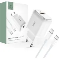 TechProtection C20W Ladegerät mit USB-C PD 20W & USB-A QC3.0 inkl. USB-C-Kabel Weiß