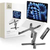 Tech-Protect ULS200 Laptop-Ständer - Verstellbar und Faltbar, Aluminium, Für Geräte bis 16 Zoll, Grau