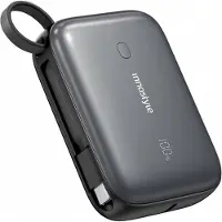Innostyle PowerGo Mini Powerbank 10000mAh 3x USB USB-C 22.5W mit Usb-C Kabel Schwarz