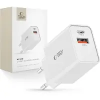 Tech-Protect Nc30W 2-Port-Netzwerk-Ladegerät Pd30W/Qc3.0 Weiss