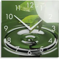 FLEXISTYLE Wanduhr aus Glas GRÜNER ZWEIG