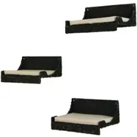 Silvio Design Wandliege 'Seegras', 3er-Set, schwarz, 15 x 25 x 40 cm