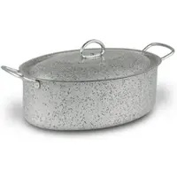 Mamù Ovale Auflaufform, antihaftbeschichtet, Aluminium, PFOA-frei, kratzfest, hergestellt in Italien, Ø 32 cm