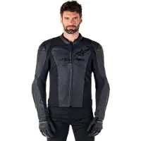 Alpinestars Faster V3 Lederjacke Black Black, Größe: 48