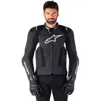 Alpinestars Missile V3 Lederjacke Black White, Größe: 56