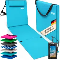 Detex Strandmatte gepolstert, mit klappbarer Rückenlehne, Türkis