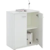 CARO-Möbel Kommode Sideboard Schrank TOMMY in weiß, Anrichte mit 2 Türen inklusive Einlegeboden