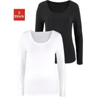 Vivance Langarmshirt "aus elastischer Baumwoll-Qualität" 2er-Pack, aus elastischer Baumwoll-Qualität, besonders weich