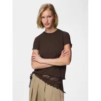 Pieces Kurzarmshirt "PCNICCA SS O-NECK TOP KAC BFD" Viskosemischung, slim fit