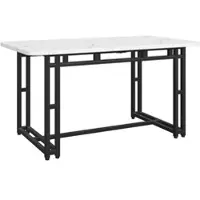 OKWISH Esstisch Gestell aus Metall mit Schwarzen Tischbeine für Esszimmer Wohnzimmer 120 × 70 cm