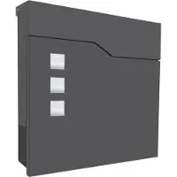 LCD Briefkasten AP 1f VA gr m.Zeitungsf Mit Zeitungsfach 370x375x105mm
