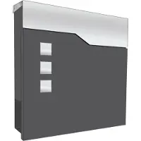 LCD Briefkasten mit Zeitungsfach graphit