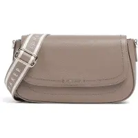Ted Baker Leder Umhängetasche Louiize Webbing Leather Flapover Crossbody Bag Taupe