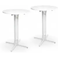 Beautissu STEHTISCH Bellini Ø80xH110cm Weiß (2tlg)