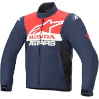 Alpinestars Honda SMX Wasserdichte Softshell Jacke Nachtblau Schwarz Hellrot Größe XL