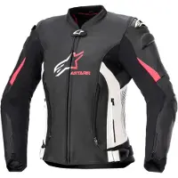 Alpinestars Stella GP Plus V4 Lederjacke Schwarz Weiß Diva Pink Größe 38