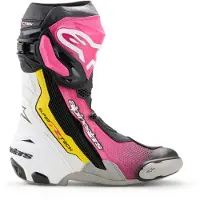 Alpinestars Supertech R Stiefel Black Magenta White Yellow