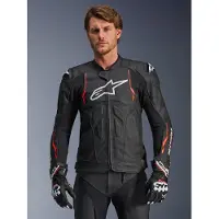 Alpinestars Dusk Airflow perforierte Motorrad Lederjacke, schwarz/neon-rot, 56