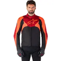 Alpinestars T-Jaws V4 wasserdichte Motorrad Textiljacke, schwarz/rot/fluo-dunkelrot, S