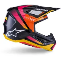 Alpinestars S-M7 Rise Helm ECE 22.06 Black Yellow Pink Glossy