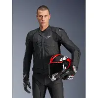 Alpinestars Dusk Motorrad Lederjacke, schwarz, 54