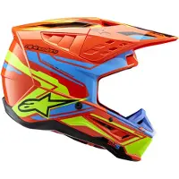 Alpinestars S-M5 Action 2 Helm ECE 22.06 Orange Fluo Cyan Gelb Fluo Glänzend Größe M