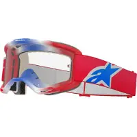 Alpinestars Vision 5 Corp Schutzbrille Red White Blue Clear, Größe: One Size