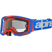 Alpinestars Vision 8 Wordmark Schutzbrille Doppelscheibe Dual Pane Blue Orange Clear, Größe: One Size