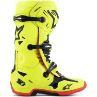 Alpinestars Tech 10 Stiefel Gelb Fluo Schwarz Rot Fluo Größe US 11