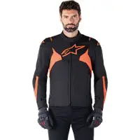 Alpinestars T-Jaws V4 wasserdichte Motorrad Textiljacke, schwarz/neon-rot, XL