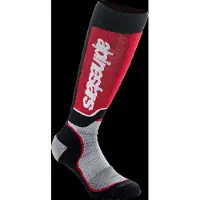 Alpinestars Jugend-MX Plus Socken Black Gray Red, Größe: M/L