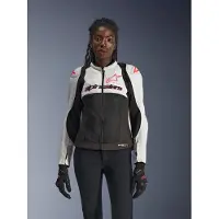 Alpinestars Stella SMX Air Perforierte Damen Motorrad Textiljacke, schwarz/weiß/grau, XL