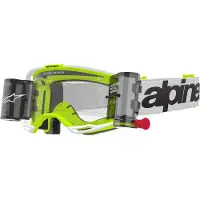 Alpinestars Vision 8 Wordmark Schutzbrille Roll-Off White Yllw Fluo Clear Roll Off, Größe: One Size