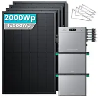 SolarMars Zendure SolarFlow 2400 Pro Stromspeicher 2,4kWh Komplett system - 2000Wp ‚Äì 4 Module üî• / 1x AB3000L / Flachdach/Garten/Wand