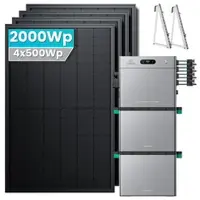 SolarMars Zendure SolarFlow 2400 Pro Stromspeicher 2,4kWh Komplett system - 2000Wp ‚Äì 4 Module üî• / 3x AB3000L / Balkon