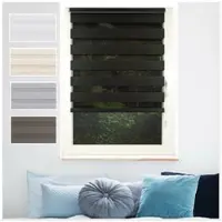 Ondeco Doppelrollo Just Klemmfix Seitenzugrollo Blickdicht Klemmfix Farbe: Anthrazit, Größe: 80x210 cm