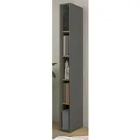 Furn.Design Aktenregal grau matt, Eiche Wotan 20 x 200 cm, Standregal mit 5 Ordnerhöhen | Gr.: onesize