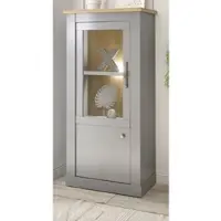 Furn.Design Vitrine grau, Artisan Eiche Landhaus 68 cm, Vitrinenschrank 2-türig | Gr.: onesize