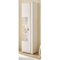 Furn.Design Vitrine weiß matt, Eiche 55 cm, Vitrinenschrank inklusive Frontbeleuchtung | Gr.: onesize