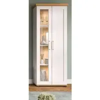 Inn.Furn Vitrine weiß Lärche, Eiche Artisan 64 cm, Vitrinenschrank im Landhaus-Stil | Gr.: onesize