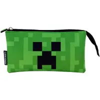 Manenti Face Minecraft 1 Dreifach-federmäppchen Grün Grün One Size
