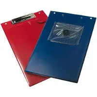 Eichner Klemmbrett Klemmfix, DIN A4, Kunststoff, mit Klarsichttasche, A4, blau, 10 Stück