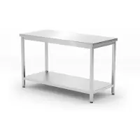 Hendi Arbeitstisch mit Grundboden Budget Line aus Edelstahl 1200x600x850mm