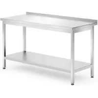 Hendi Arbeitstisch Kitchen Line mit Grundboden und Aufkantung 1400x700x850mm