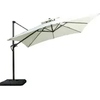 360Home Grosser Sonnenschirm für den Außenbereich, Camping Sonnenschutz, Garten-Sonnenschirm Weiß L255*H270cm