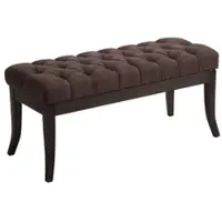 DELUKE Sitzbank CANNES - Stoff Braun 100x38x46 cm Dunkelbraun | Sitzbank Flur Sitzhocker Esszimmerbank Polsterbank Schlafzimmerbank
