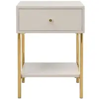 Vente-unique Nachttisch Milavia Beige Goldfarben 40 cm